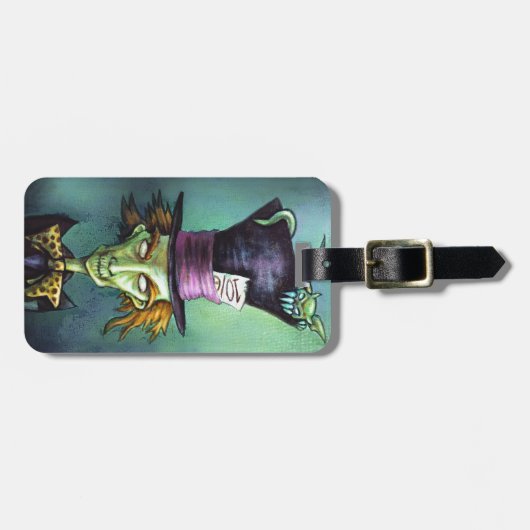 Dark Mad Hatter uit Alice in Wonderland Bagagelabel (Voorkant horizontaal)