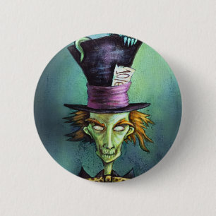 Dark Mad Hatter uit Alice in Wonderland Ronde Button 5,7 Cm