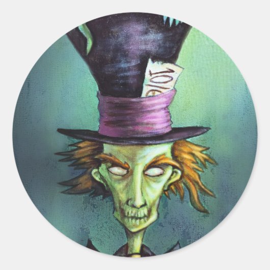 Dark Mad Hatter uit Alice in Wonderland Ronde Sticker (Voorkant)