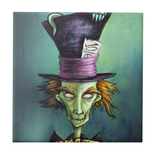 Dark Mad Hatter uit Alice in Wonderland Tegeltje (Voorkant)