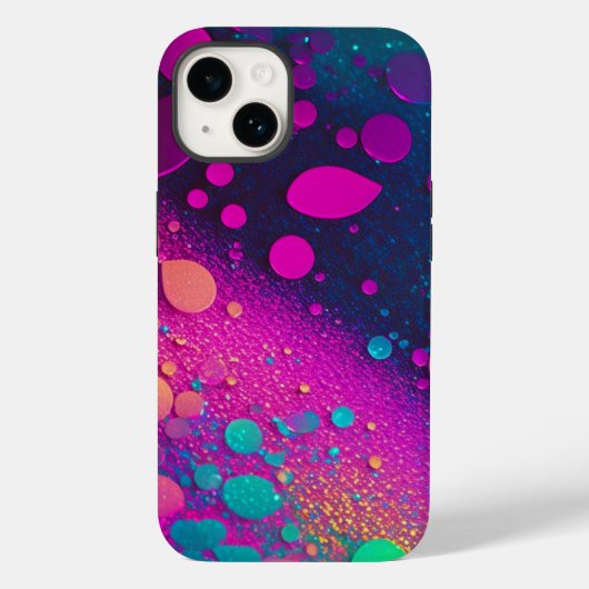 Dark Magenta Aqua Glitter iPhone Mate Stoer Hoesje (Achterkant)