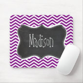 Dark Magenta Chevron; Retro schoolbord Muismat (Met muis)