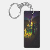 Dark Magical Luminous Mushrooms Acryl Sleutelhange Sleutelhanger (Voorkant Links)