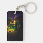 Dark Magical Luminous Mushrooms Acryl Sleutelhange Sleutelhanger (achterkant)