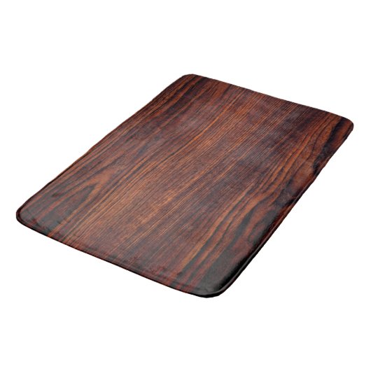 Dark Mahogany wood grain | bruin houten patroon Badmat (Gekanteld)