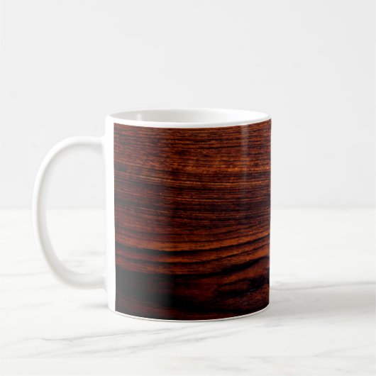 Dark Mahogany wood grain | bruin houten patroon Koffiemok (Links)