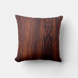Dark Mahogany wood grain | bruin houten patroon Kussen
