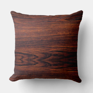 Dark Mahogany wood grain   bruin houten patroon Kussen