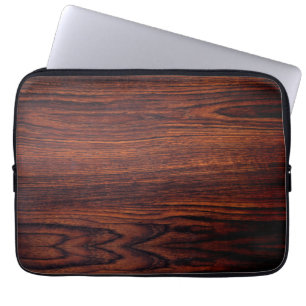 Dark Mahogany wood grain   bruin houten patroon Laptop Sleeve