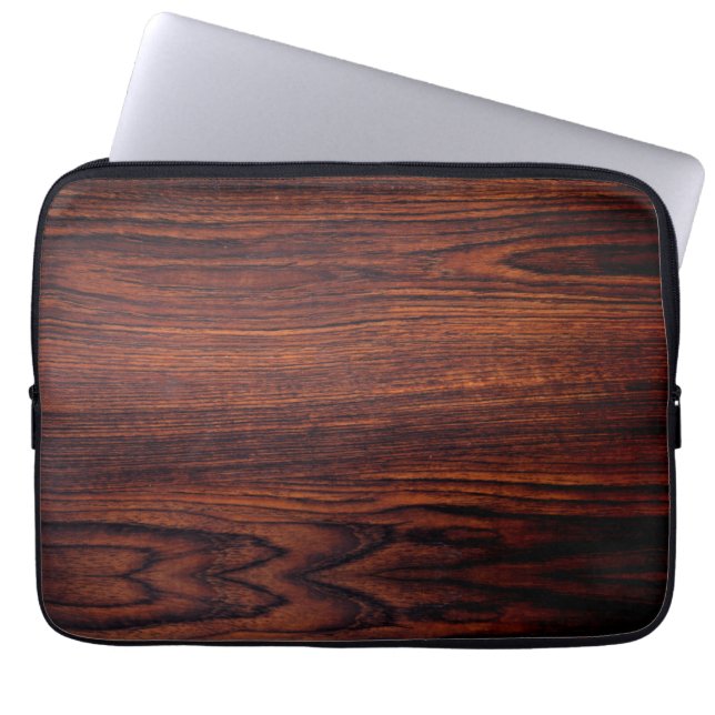 Dark Mahogany wood grain | bruin houten patroon Laptop Sleeve (Voorkant)