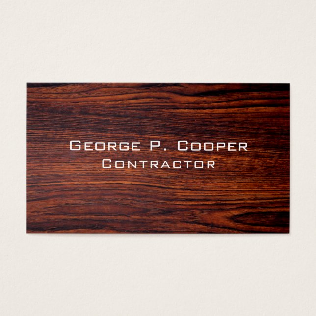 Dark Mahogany wood grain | bruin houten patroon Visitekaartjes (Voorkant)