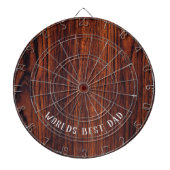 Dark Mahogany wood grain | Wereld beste vader Dartbord (Voorkant)