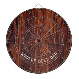 Dark Mahogany wood grain | Wereld beste vader Dartbord