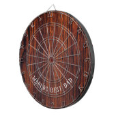 Dark Mahogany wood grain | Wereld beste vader Dartbord (Voorkant Rechts)