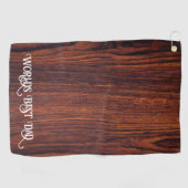 Dark Mahogany wood grain | Wereld beste vader Golfhanddoek (Horizontaal)
