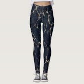 Dark Marble Pattern Abstract Alcohol Ink Style 1 Leggings (Voorkant)