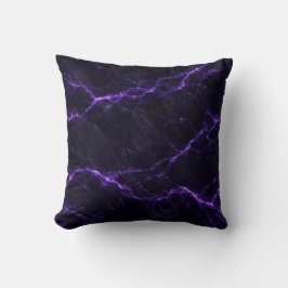 Dark Marble Throw Pillow with Violet Veins Kussen