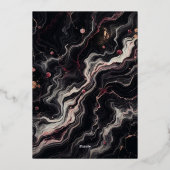 Dark Marble Wedding Moody & Luxe Herfst Elegantie Folie Uitnodiging (Achterkant)