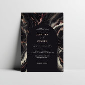 Dark Marble Wedding Moody & Luxe Herfst Elegantie Folie Uitnodiging