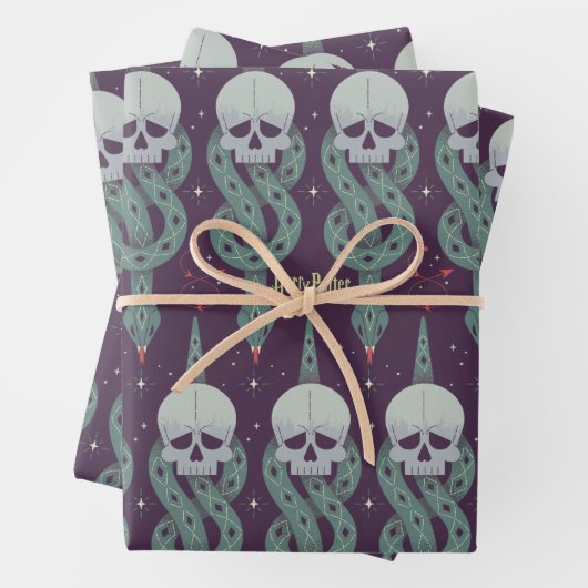 Dark Mark Geometric Icon Pattern Inpakpapier Vel (In situ)