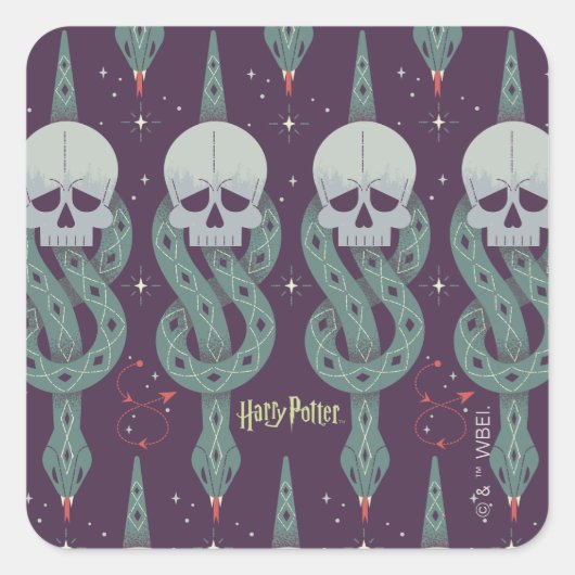 Dark Mark Geometric Icon Pattern Vierkante Sticker (Voorkant)