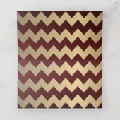 Dark Maroon en Gold Chevron en Confetti Stippen 2 Plaatskaartje (Binnenkant ongevouwen)