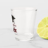 Dark Maroon Gray Afstuderen College Shot Glas (Rechts)