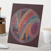 Dark Maroon Striped Pedestal Sign – Customizable Reclamebord Met Voetstuk (Insitu)