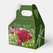 Dark Maroon velvet peonies Bedankdoosjes (Achterkant)