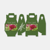 Dark Maroon velvet peonies Bedankdoosjes (Uitgevouwen)