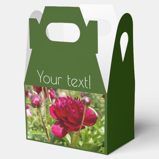 Dark Maroon velvet peonies Bedankdoosjes (Geopend)