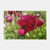 Dark Maroon velvet peonies Deurmat (Voorkant)