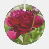 Dark Maroon velvet peonies Glas Ornament (Voorkant)