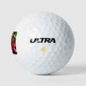 Dark Maroon velvet peonies Golfballen (Logo)