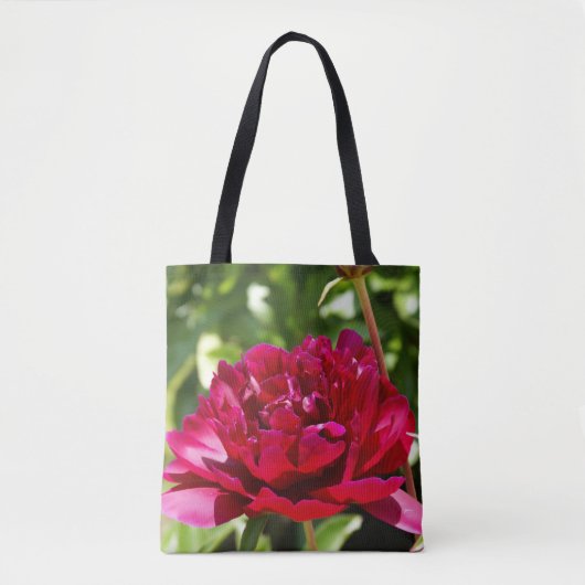 Dark Maroon velvet peonies Tote Bag (Voorkant)