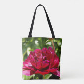 Dark Maroon velvet peonies Tote Bag (Achterkant)