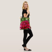 Dark Maroon velvet peonies Tote Bag (Op model)