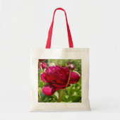 Dark Maroon velvet peonies Tote Bag (Voorkant)