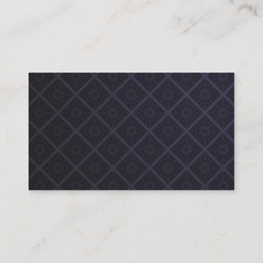 Dark Matte Mandala Diamond Tile Pattern QR Code Visitekaartje (Achterkant)