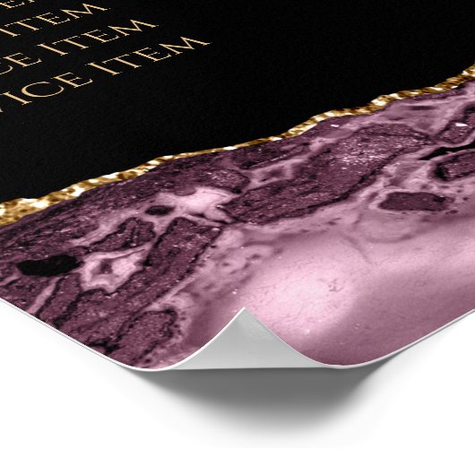 Dark Mauve Agaat prijslijst Poster (Hoek)