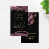 Dark mauve agate bijsluiter visitekaartje (Bureau)