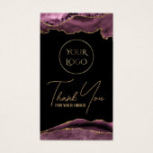 Dark mauve agate bijsluiter visitekaartje (Voorkant)
