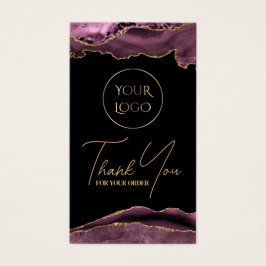 Dark mauve agate bijsluiter visitekaartje