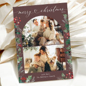 Dark Mauve Botanical 2 foto boog Kerst Kaart