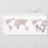 Dark Mauve Bruiloft uitnodiging Boarding pass tick (Achterkant)