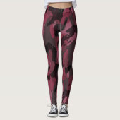 Dark Mauve Camo abstract Leggings (Voorkant)
