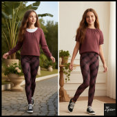 Dark Mauve Diagonal Tufted Quilt Pattern Leggings