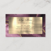 Dark Mauve en Gold Foil Agaat Visitekaartje (Achterkant)