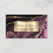 Dark Mauve en Gold Foil Agaat Visitekaartje (Voorkant)