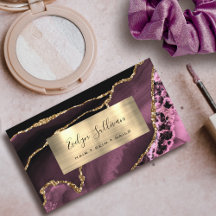 Dark Mauve en Gold Foil Agaat Visitekaartje
